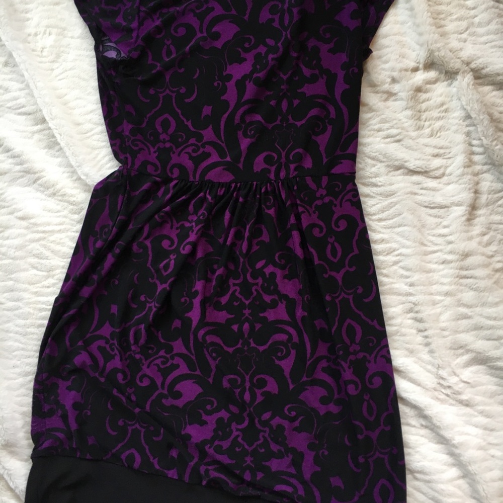 Black and purple detailed dress.
